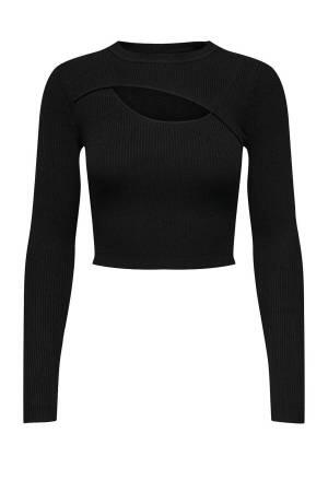 Onllıza L/S Peek-A-Boo Pullover Kadın Kazak - 15267966 Black - Thumbnail