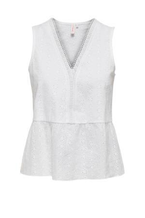 Onllola Sl V-Neck Emb Kadın T-Shirt - 15291404 Beyaz - Thumbnail