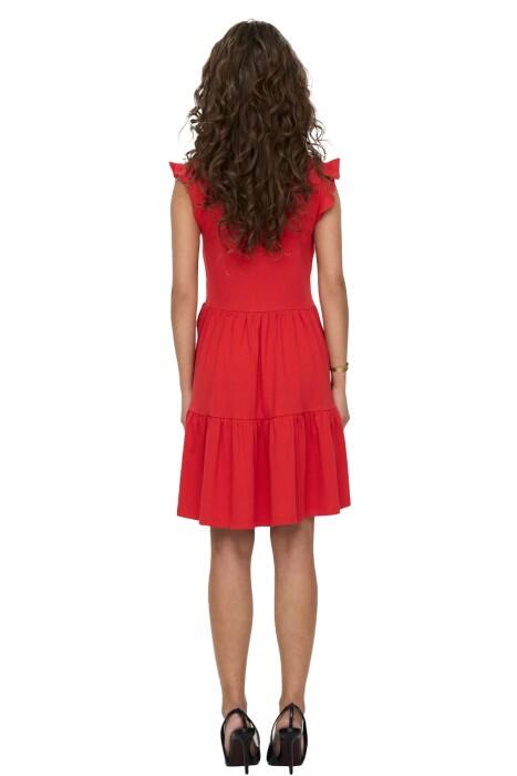 Onlmay Cap Sleev Frıl Noos Kadın Elbise - 15226992 Kırmızı