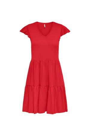 Onlmay Cap Sleev Frıl Noos Kadın Elbise - 15226992 Kırmızı - Thumbnail