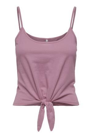 Onlmay S/L Short Knot Kadın T-Shirt - 15257464 Mor - Only