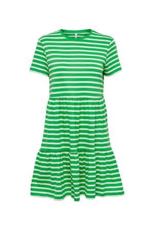 Onlmay S/S O-Neck Peplum Dress Kadın Elbise - 15286934 Koyu Yeşil - Thumbnail