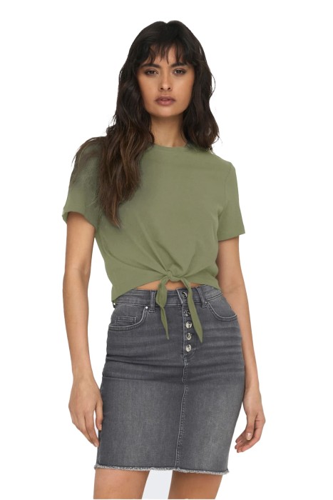Onlmay S/S Short Knot Kadın T-Shirt - 15257467 Mavi/Yeşil