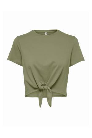 Onlmay S/S Short Knot Kadın T-Shirt - 15257467 Mavi/Yeşil - Thumbnail