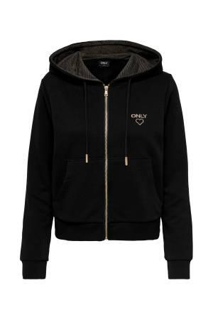 Onlnoomı L/S Hood Glıtter Kadın SweatShirt - 15281534 Siyah - Only