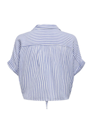 Onlpaula Lıfe S/S Tıe Shırt Wvn Noos Kadın Bluz - 15281497 Gri - Only