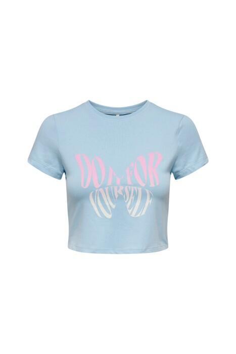 Onlsonya S/S Do It Kadın T-Shirt - 15290558 Açık Mavi