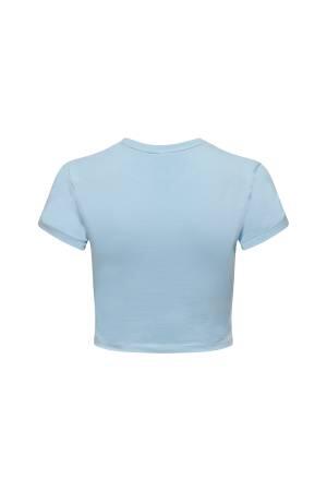 Onlsonya S/S Do It Kadın T-Shirt - 15290558 Açık Mavi - Thumbnail