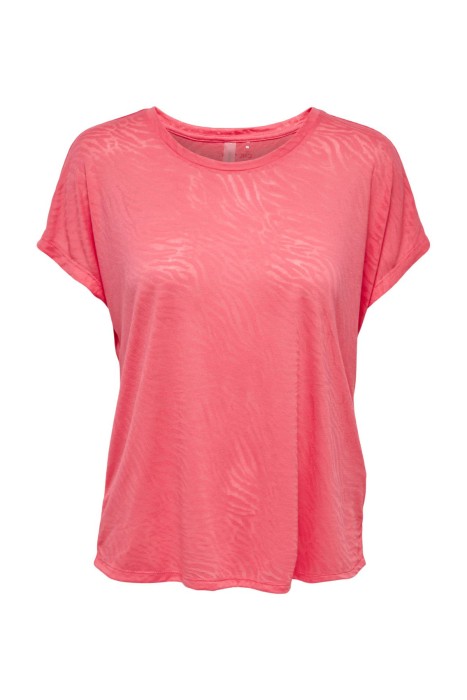 Only - Onpjıes Loose Burnout Kadın T-Shirt - 15281010 Mercan