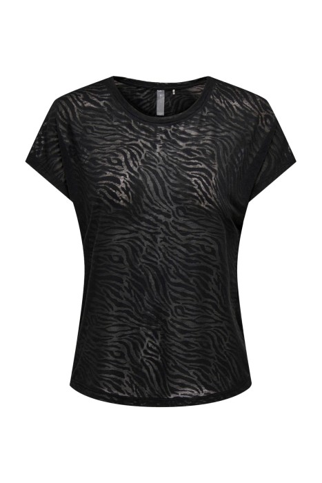 Only - Onpjıes Loose Burnout Kadın T-Shirt - 15281010 Siyah