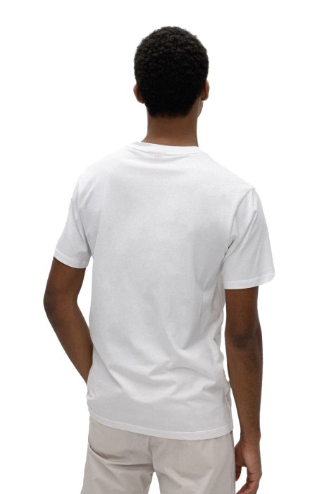 Organik Pamuklu Bisiklet Yaka Logolu T-Shirt - 50468247 Beyaz