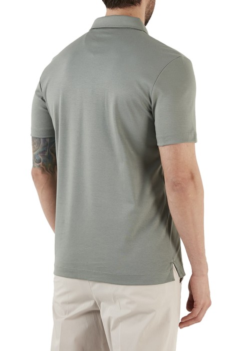 Organik Pamuklu, Dar Kesim, Logo Baskılı Polo T-Shirt - 50471335 Mint Yeşili
