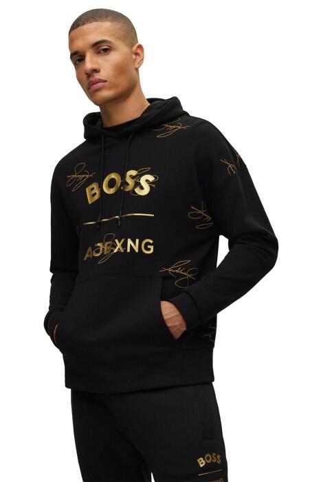 Boss - Organik Pamuklu Kapüşonlu Erkek SweatShirt - 50476428 Siyah