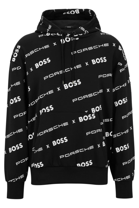 Organik Pamuklu Porsche X Boss Kapüşonlu SweatShirt - 50483750 Siyah