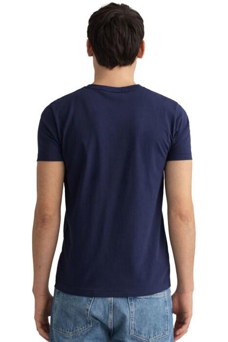Original Slim V-Neck Erkek T-Shirt - 234104 Lacivert