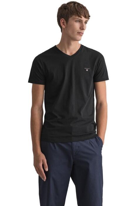 Gant - Original Slim V-Neck Erkek T-Shirt - 234104 Siyah