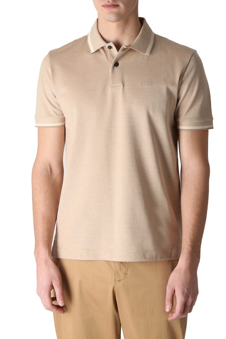 Boss - Oxford Logo İşlemeli Erkek Polo T-Shirt - 50486172 Bej