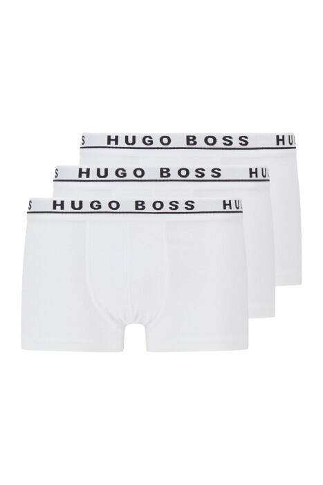 Boss - Pamuklu 3 Pack Boxer Erkek Boxer - 50325403 Beyaz