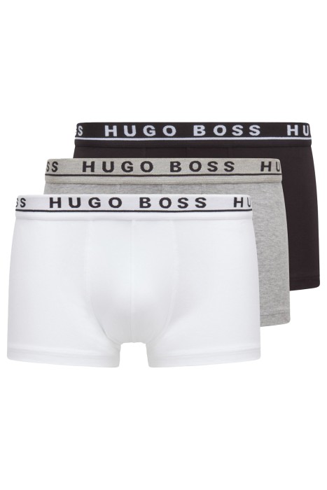 Boss - Pamuklu 3 Pack Boxer Erkek Boxer - 50325403 Beyaz/Gri/Siyah