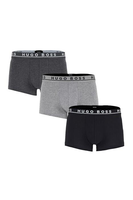 Boss - Pamuklu 3 Pack Boxer Erkek Boxer - 50325403 Siyah/Gri