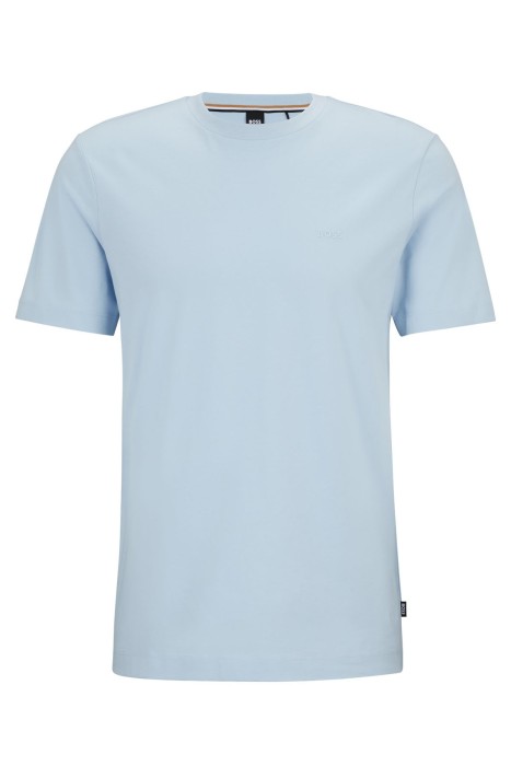 Boss - Pamuklu Jarseden Logolu Erkek T-Shirt - 50468347 Açık Mavi