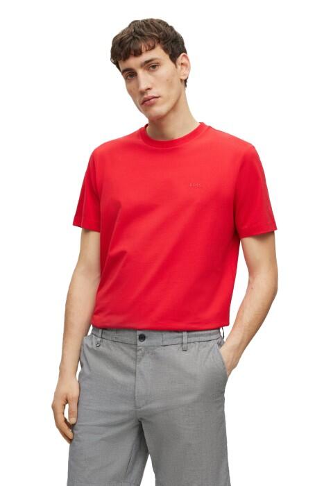 Boss - Pamuklu Jarseden Logolu Erkek T-Shirt - 50468347 Kırmızı
