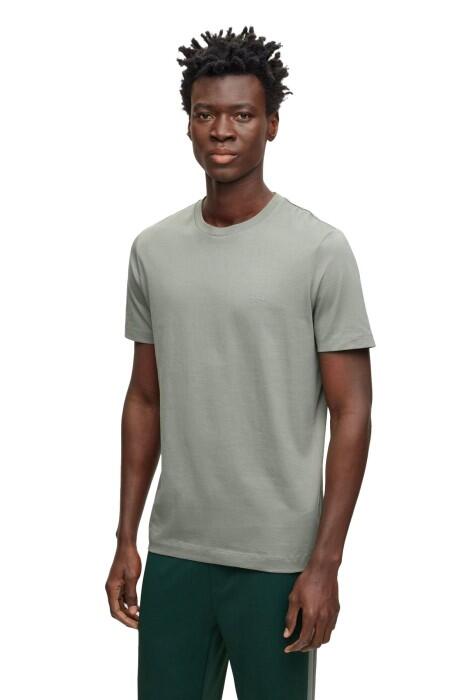 Boss - Pamuklu Jarseden Logolu Erkek T-Shirt - 50468347 Mint Yeşili