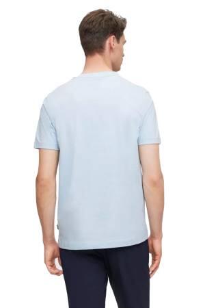 Pamuklu Jarseden Logolu Erkek T-Shirt - 50468347 Pastel Mavi - Thumbnail