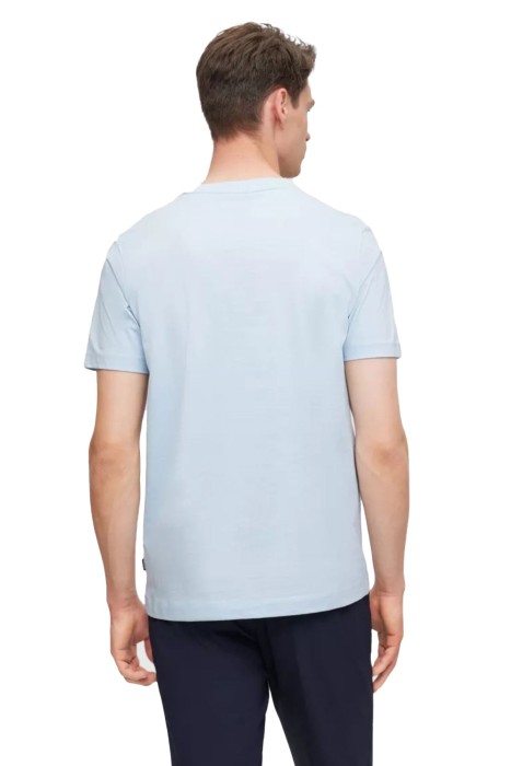 Pamuklu Jarseden Logolu Erkek T-Shirt - 50468347 Pastel Mavi