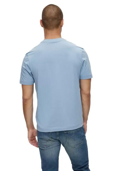 Pamuklu, Logo Baskılı Erkek T-Shirt - 50473278 Açık Mavi