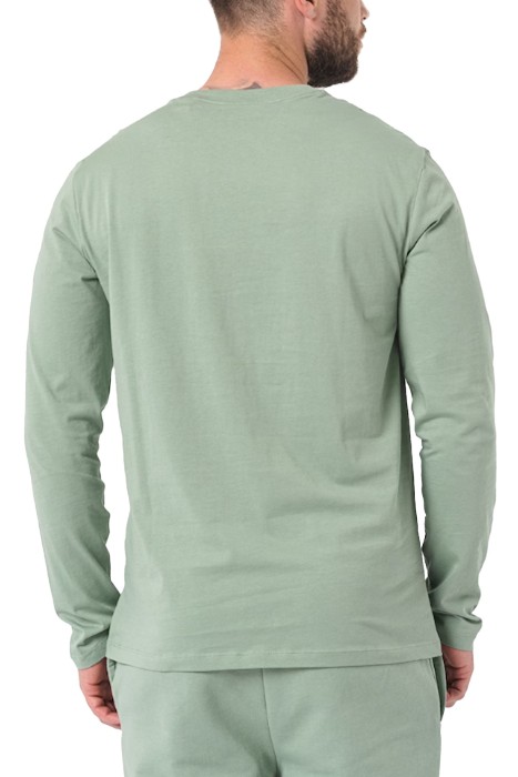 Pamuklu, Logo Baskılı Erkek Uzun Kollu T-Shirt - 50466159 Haki