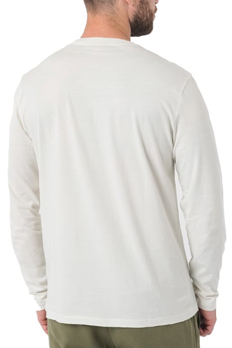Pamuklu, Logo Baskılı Erkek Uzun Kollu T-Shirt - 50466159 Ekru