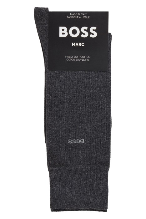 Boss - Penye Streç Pamuklu Normal Uzunlukta Logolu Çoraplar - 50469843 Koyu Gri