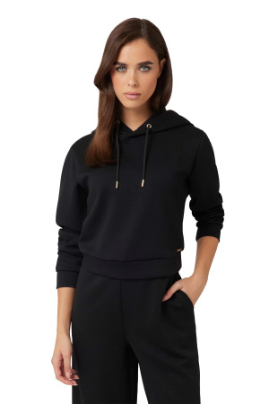 Peony Logo Hoodie Kadın SweatShirt - V4BQ02KCHR2 Siyah - Guess