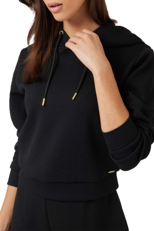 Peony Logo Hoodie Kadın SweatShirt - V4BQ02KCHR2 Siyah - 4