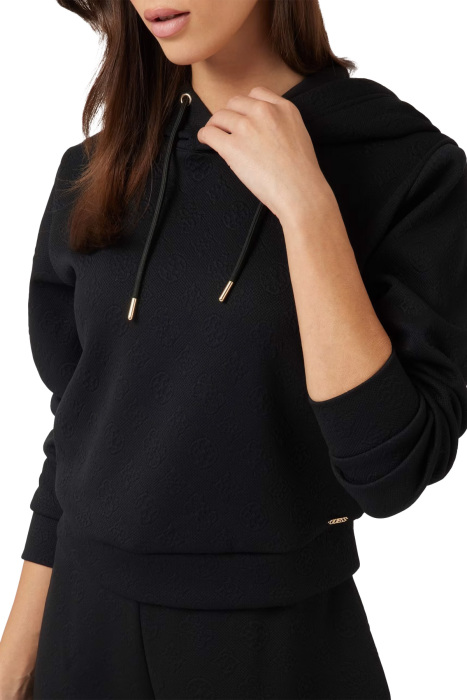 Peony Logo Hoodie Kadın SweatShirt - V4BQ02KCHR2 Siyah - 4