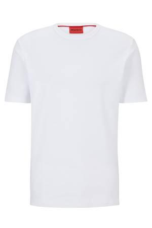 Pima Pamuklu, Kontrast Logolu Erkek T-Shirt - 50480434 Beyaz - Thumbnail
