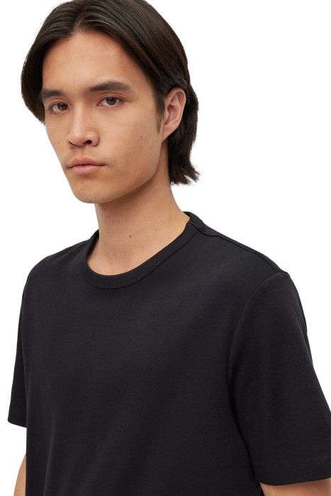 Pima Pamuklu, Kontrast Logolu Erkek T-Shirt - 50480434 Siyah