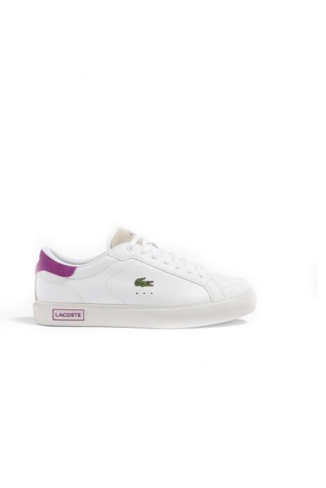 Lacoste - Powercourt Kadın Ayakkabı - 745SFA0036 Beyaz/Mor