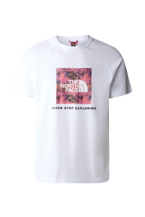 The North Face - Raglan Redbox Erkek T-Shirt - NF0A3BQO Beyaz/Pembe