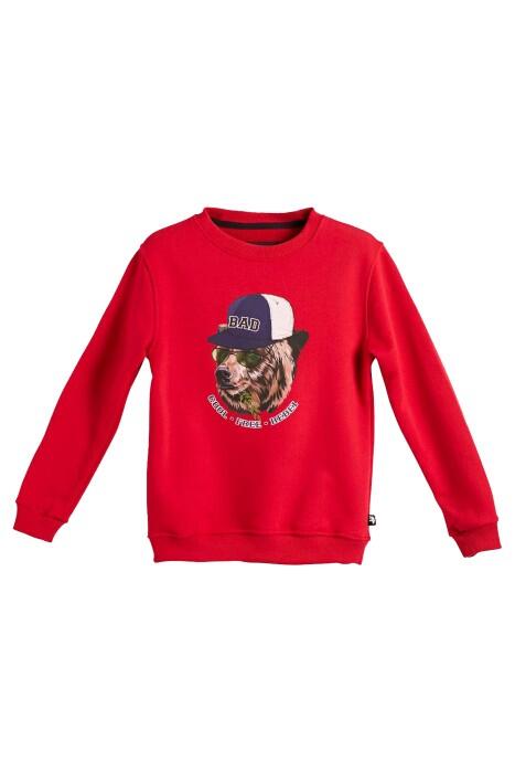 Bad Bear - Rebel Crewneck Çocuk SweatShirt - 23.06.12.002 Kırmızı