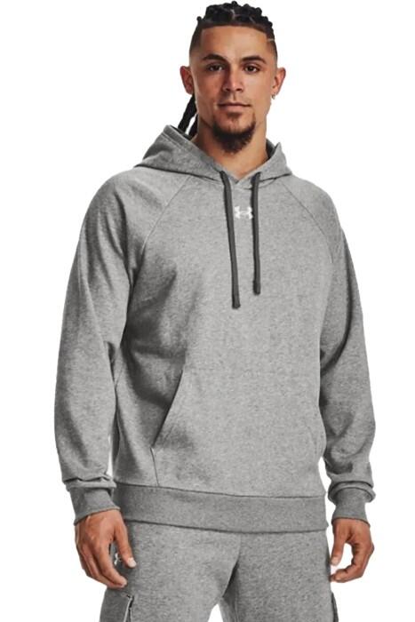 Under Armour - Rival Fleece Kapüşonlu Erkek SweatShirt - 1379757 Gri