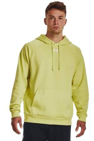 Rival Fleece Kapüşonlu Erkek SweatShirt - 1379757 Neon Sarı/Beyaz - Under Armour