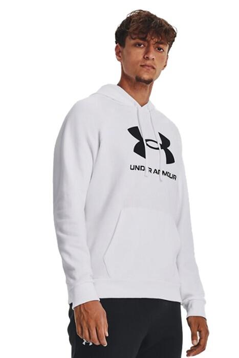 Under Armour - Rival Fleece Logo Erkek SweatShirt - 1379758 Beyaz