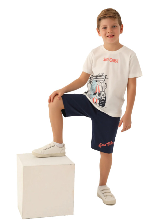 RolyPoly Erkek Çocuk Bermuda Takım - RP3347-2 Krem - 3