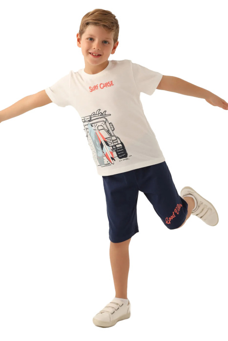 RolyPoly Erkek Çocuk Bermuda Takım - RP3347-G Krem - 2