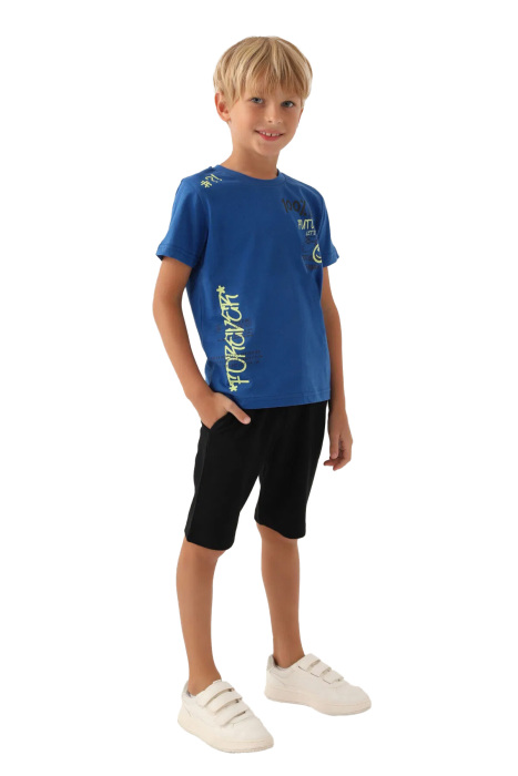 RolyPoly Erkek Çocuk Bermuda Takım - RP3351-2 Mavi - 1