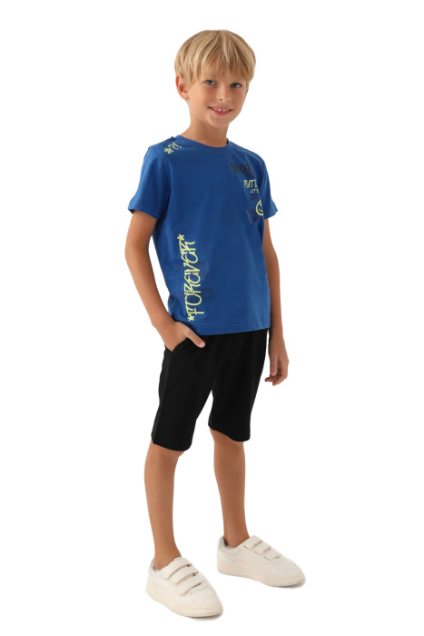 RolyPoly Erkek Çocuk Bermuda Takım - RP3351-G Mavi - 1