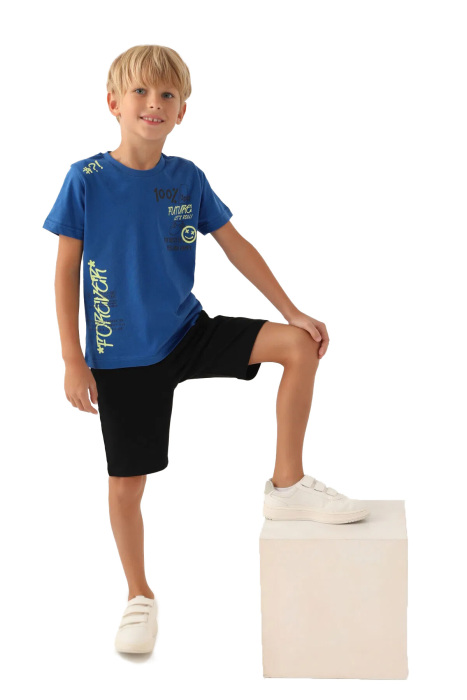RolyPoly Erkek Çocuk Bermuda Takım - RP3351-G Mavi - 2