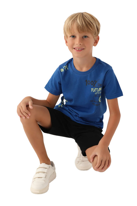 RolyPoly Erkek Çocuk Bermuda Takım - RP3351-G Mavi - 3